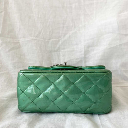 Chanel Green Leather Timeless Square Mini Flap Bag