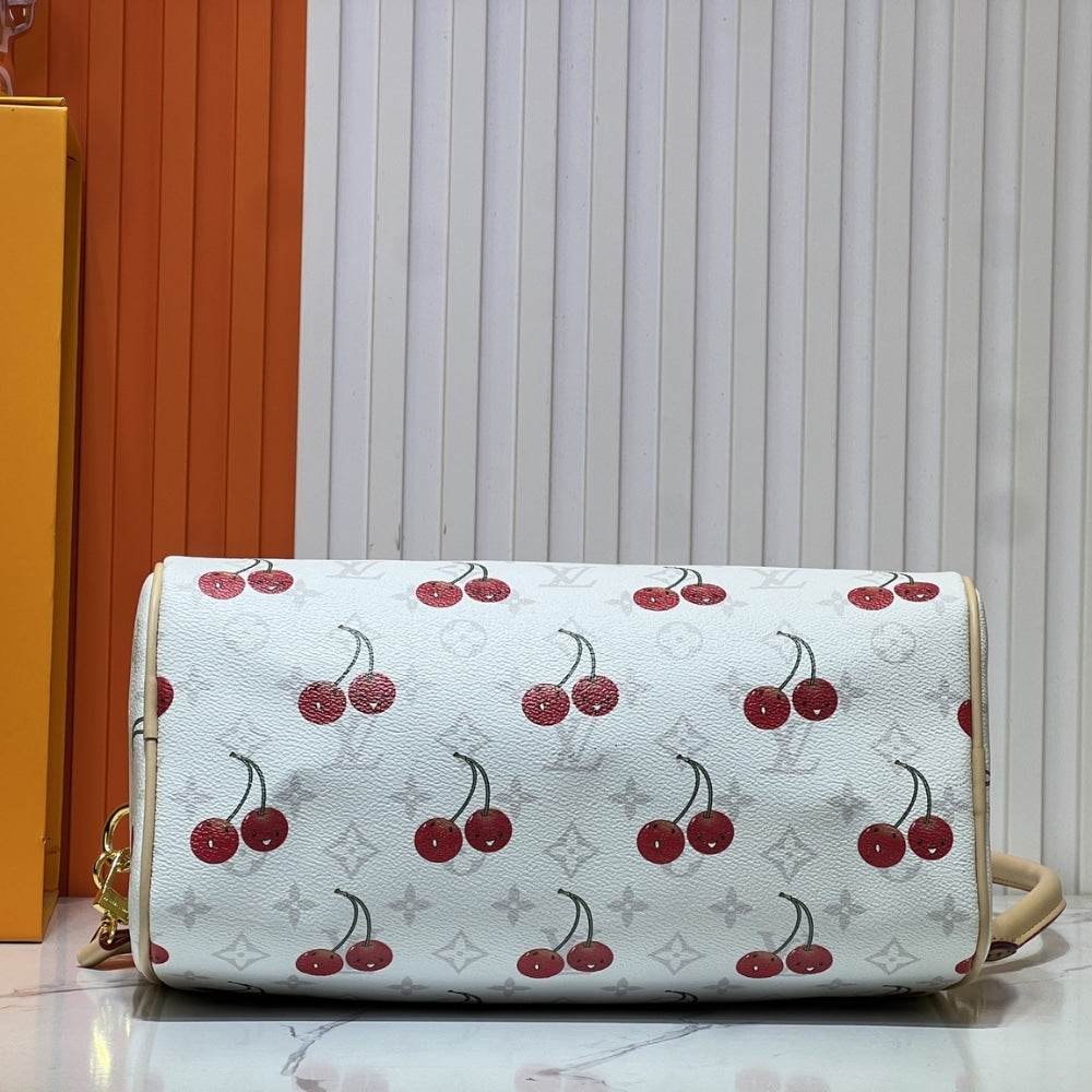 LOUIS VUITTON X TAKASHI MURAKAMI MONOGRAM CERISE SPEEDY 30 WHITE 30CM M14238