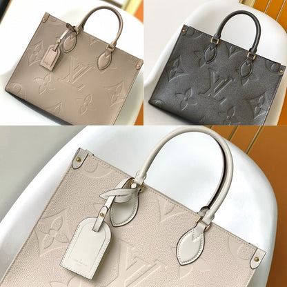 LOUIS VUITTON ONTHEGO MM MONOGRAM EMPREINTE TURTLEDOVE 35CM M45607