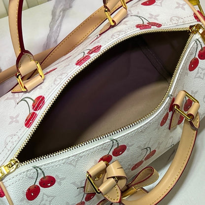 LOUIS VUITTON X TAKASHI MURAKAMI MONOGRAM CERISE SPEEDY 30 WHITE 30CM M14238