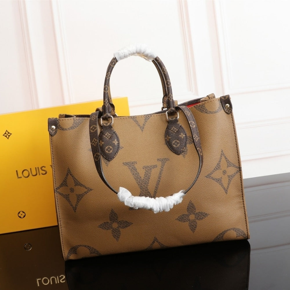 LOUIS VUITTON RARE MONOGRAM GIANT ONTHEGO GM TOTE BROWN 34CM