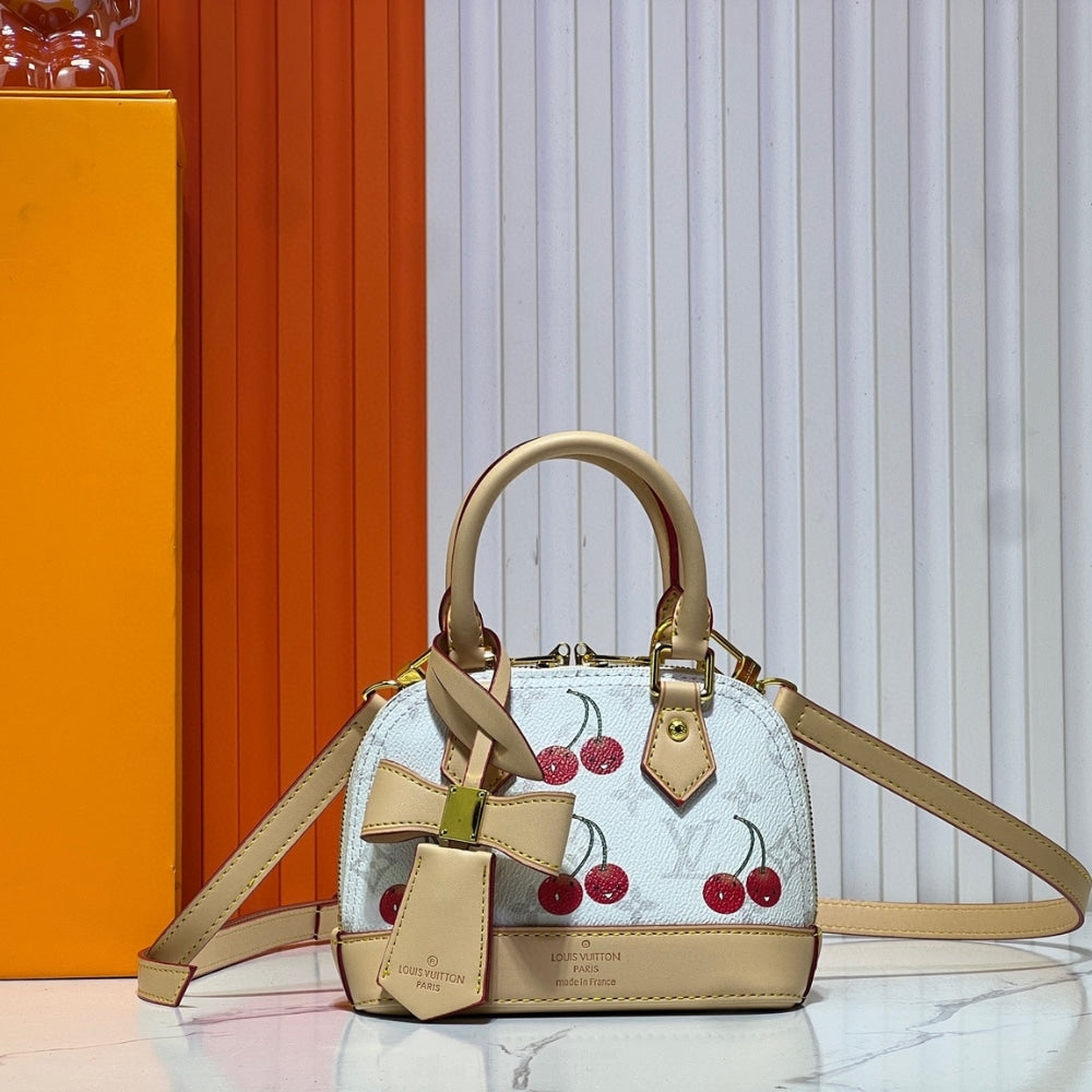 LOUIS VUITTON X TAKASHI MURAKAMI  MONOGRAM CERISE ALMA BB WHITE 18CM M14238