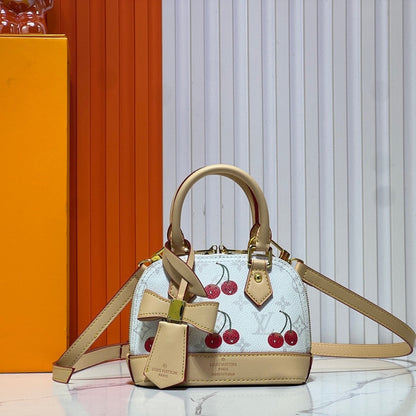 LOUIS VUITTON X TAKASHI MURAKAMI  MONOGRAM CERISE ALMA BB WHITE 18CM M14238