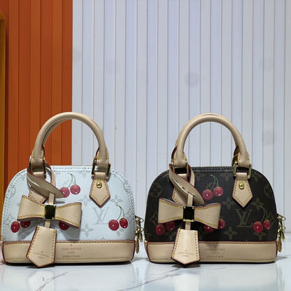 LOUIS VUITTON X TAKASHI MURAKAMI  MONOGRAM CERISE ALMA BB WHITE 18CM M14238