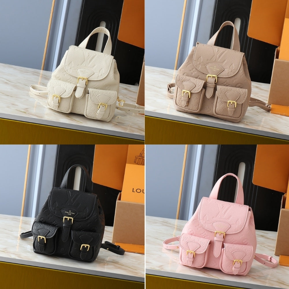 LOUIS VUITTON BACKUP MONOGRAM EMPREINTE LEATHER CREAM 20CM M47106