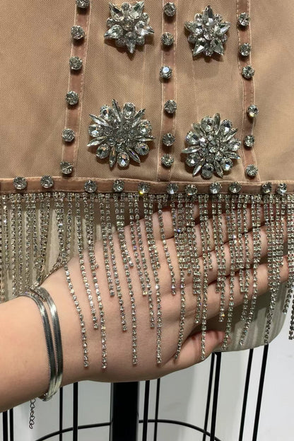 loveedsTM-Silver short strappy dress with a tube top-vx