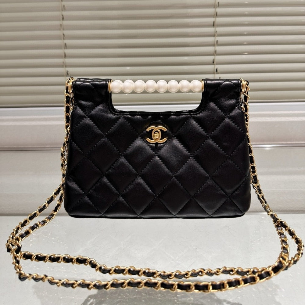 CHANEL SMALL TOTE GOLD TONE METAL BLACK 27CM AS5413 B19658 94305