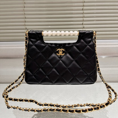CHANEL SMALL TOTE GOLD TONE METAL BLACK 27CM AS5413 B19658 94305