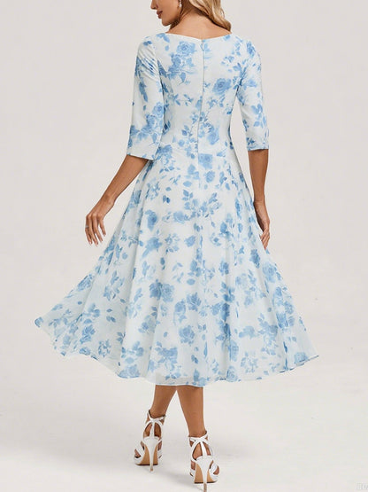 Chiffon Floral Elegant Garden Women's Dress