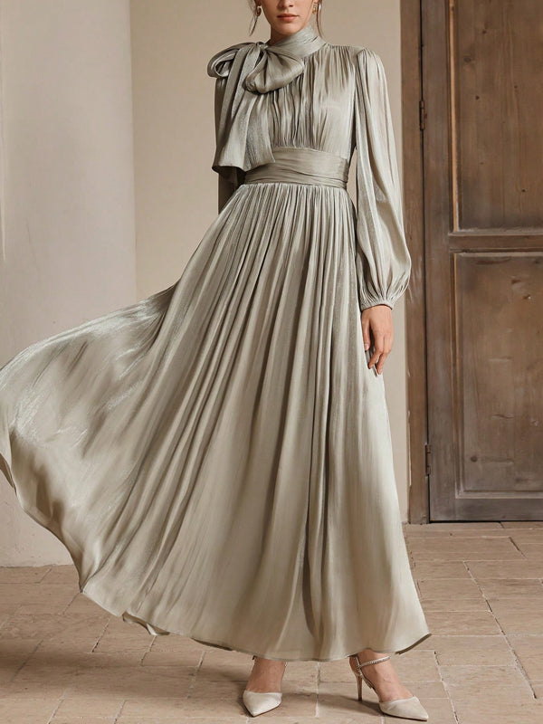 Elegant Bow at Waist Women's Dress