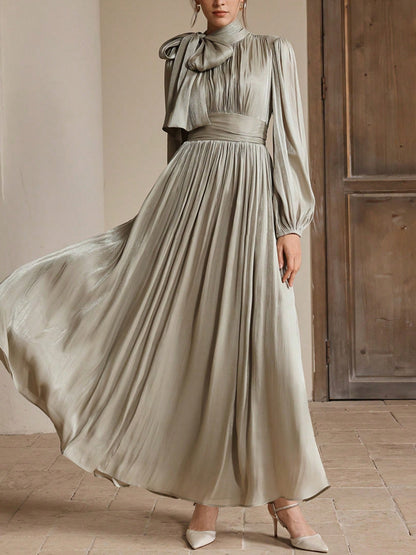 Elegant Bow at Waist Women's Dress