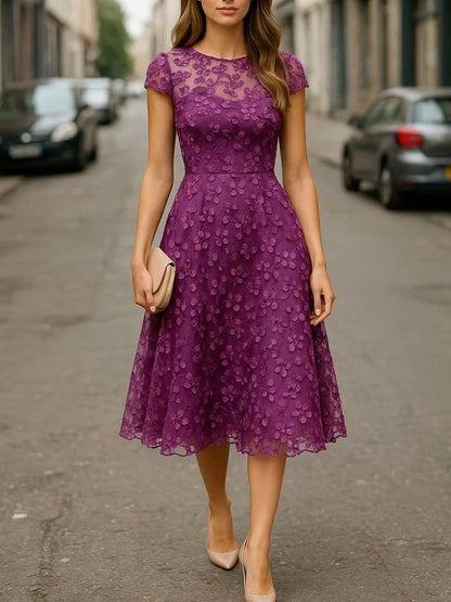 Lace Hollow Texture Elegant Women's Dress