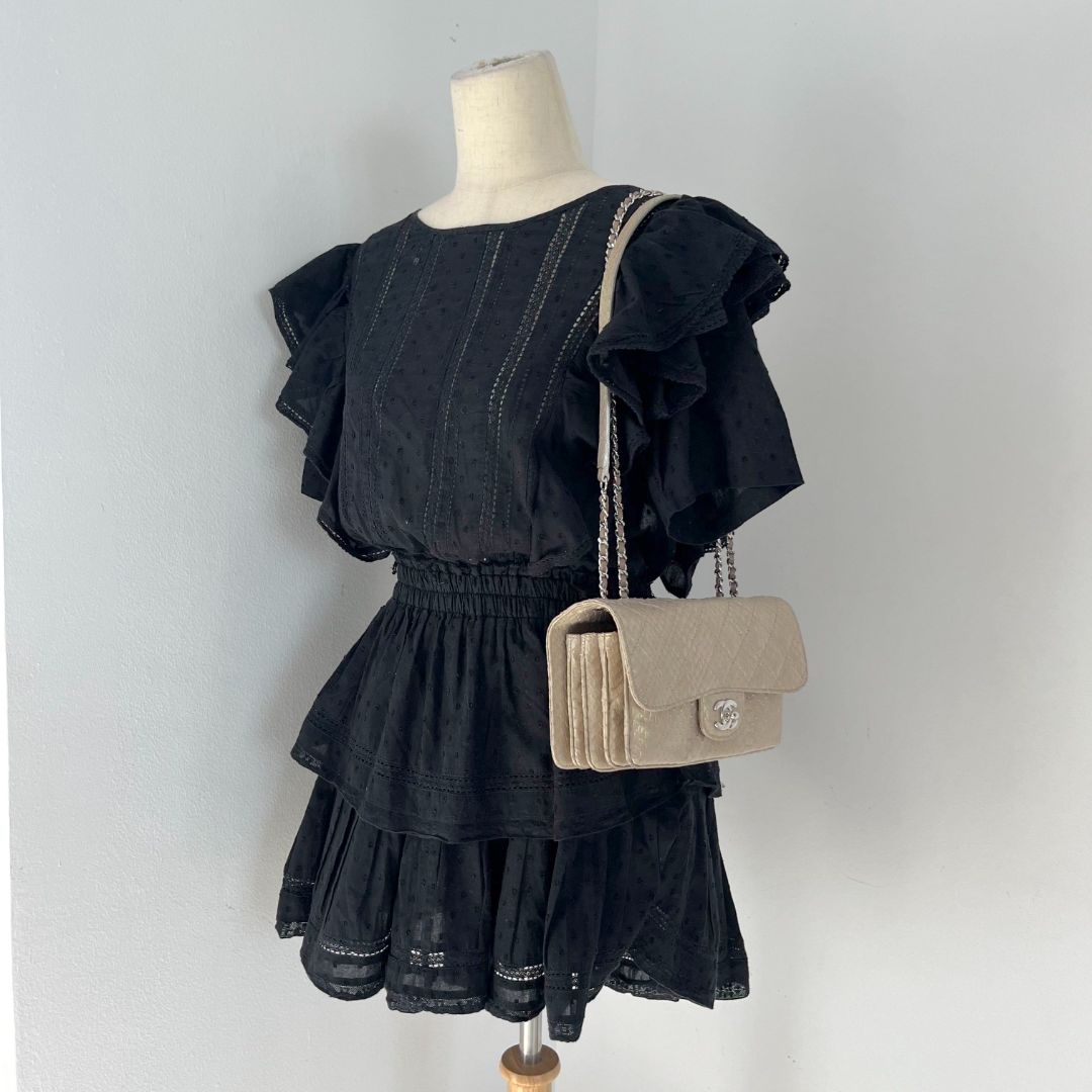 Chanel Mini Rectangle Gold Python Crossbody Bag