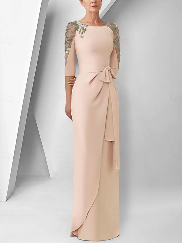 Elegant Gemstone Stretch Fabric Lace Dress