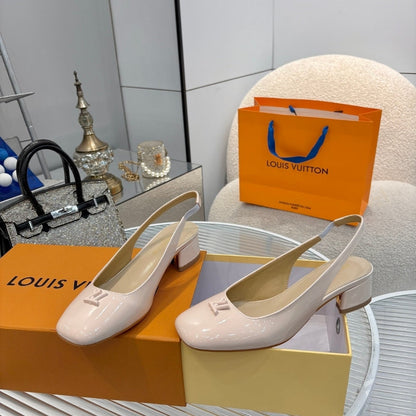 LOUIS VUITTON SWING SLINGBACK PUMP NUDE 1AGUFB