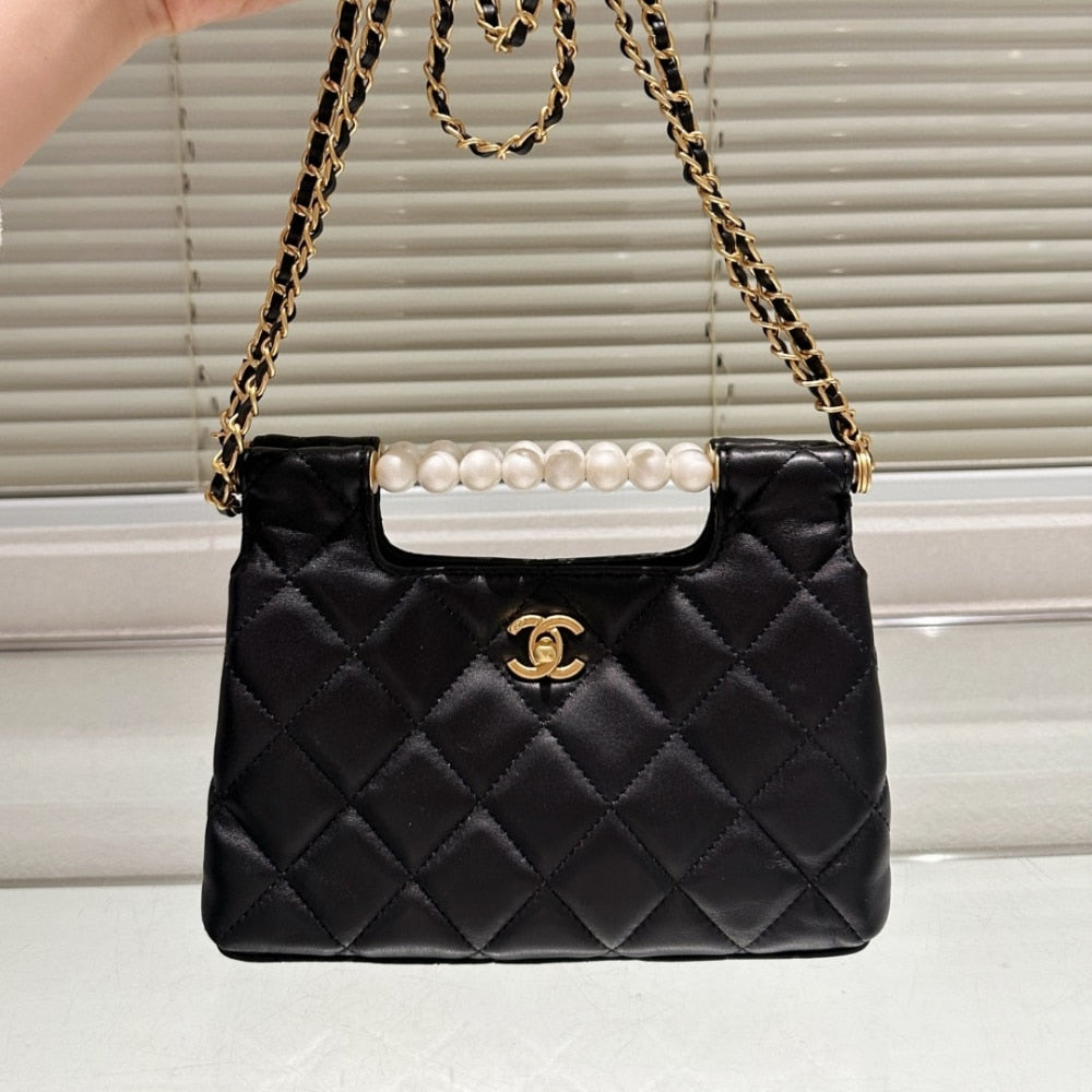 CHANEL SMALL TOTE GOLD TONE METAL BLACK 27CM AS5413 B19658 94305