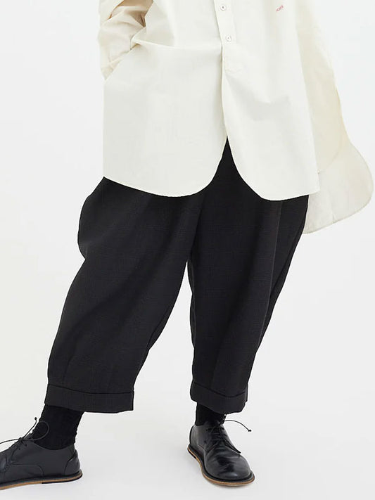 Loose Pleated Women's Seven Points Pants