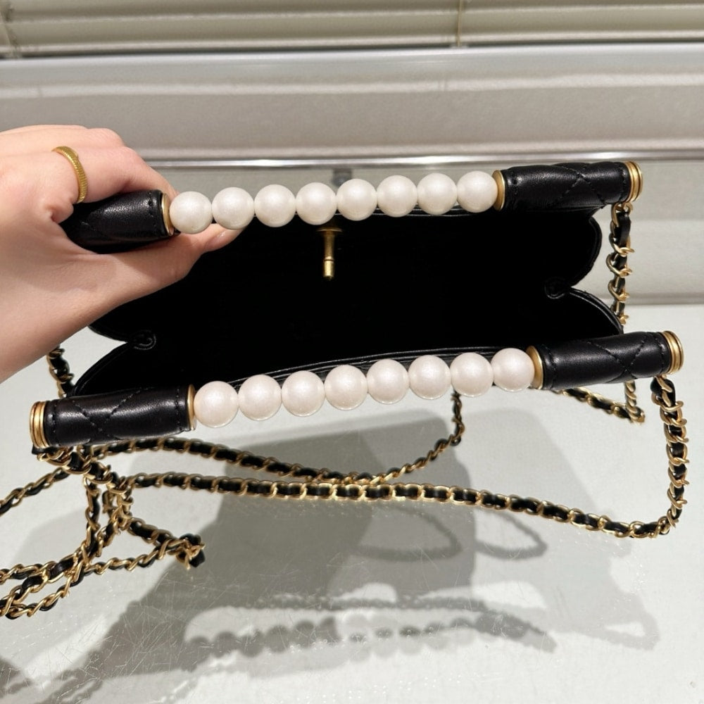 CHANEL SMALL TOTE GOLD TONE METAL BLACK 27CM AS5413 B19658 94305