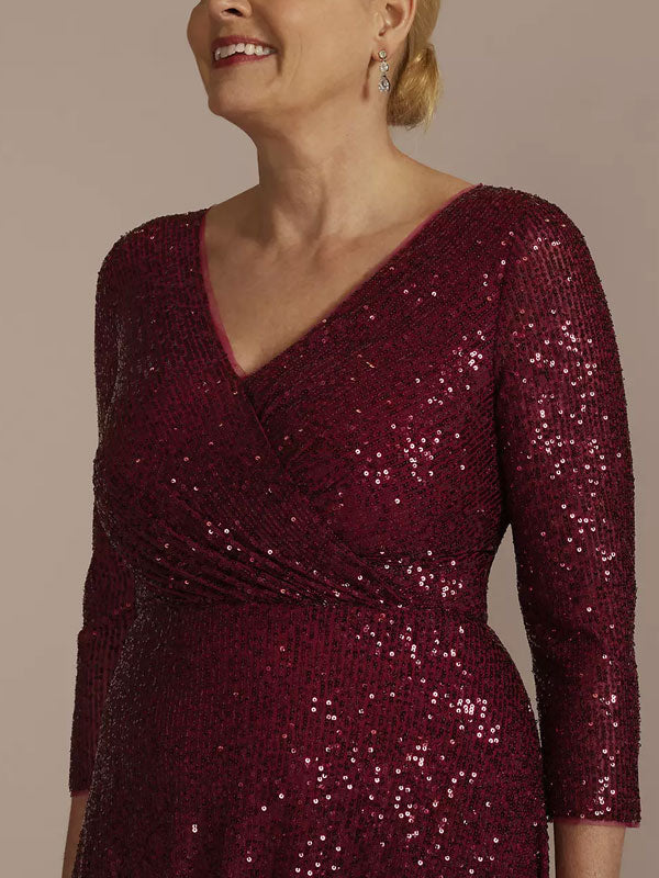 Allover Sequin A-Line Gown