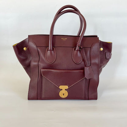 Celine burgundy leather Envelope Luggage Bag