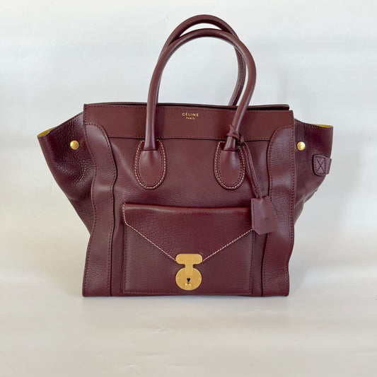 Celine burgundy leather Envelope Luggage Bag