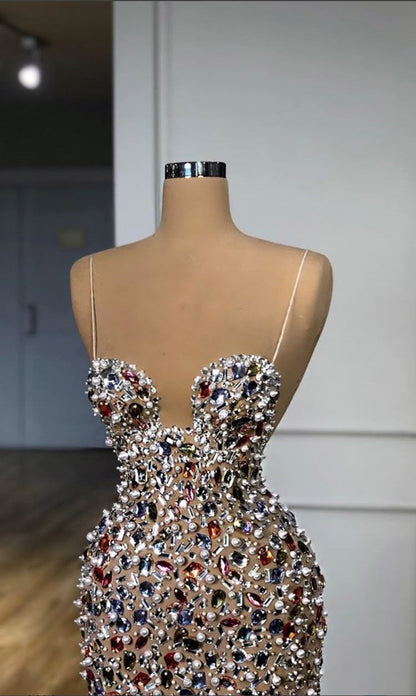 preppydressess-Colorful Sexy Elegant Rhinestone Spaghetti Strap Long Prom Dress Evening Dress gh5036