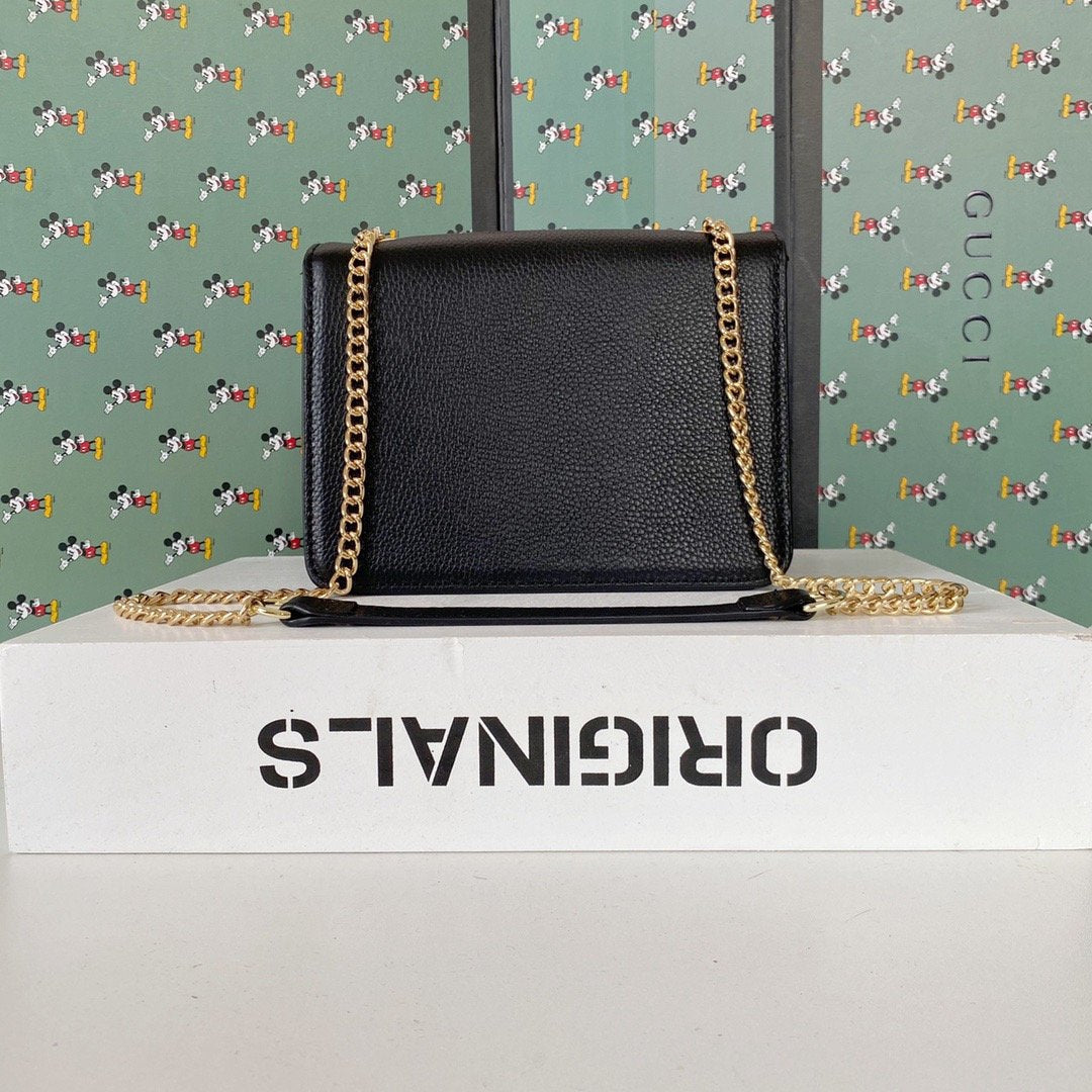 Gucci Interlocking Leather Chain Crossbody