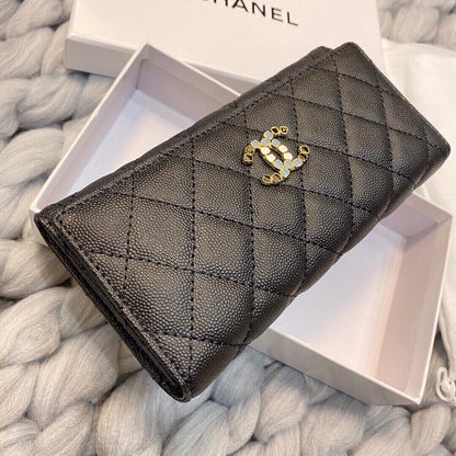 CHANEL 24C BLACK CAVIAR CHAIN WITH CHARMS WOC