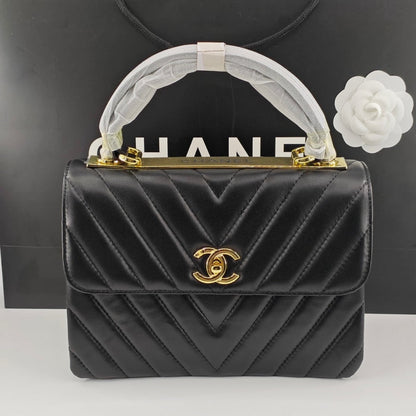 CHANEL TRENDY CC LARGE LAMB BLACK 25CM
