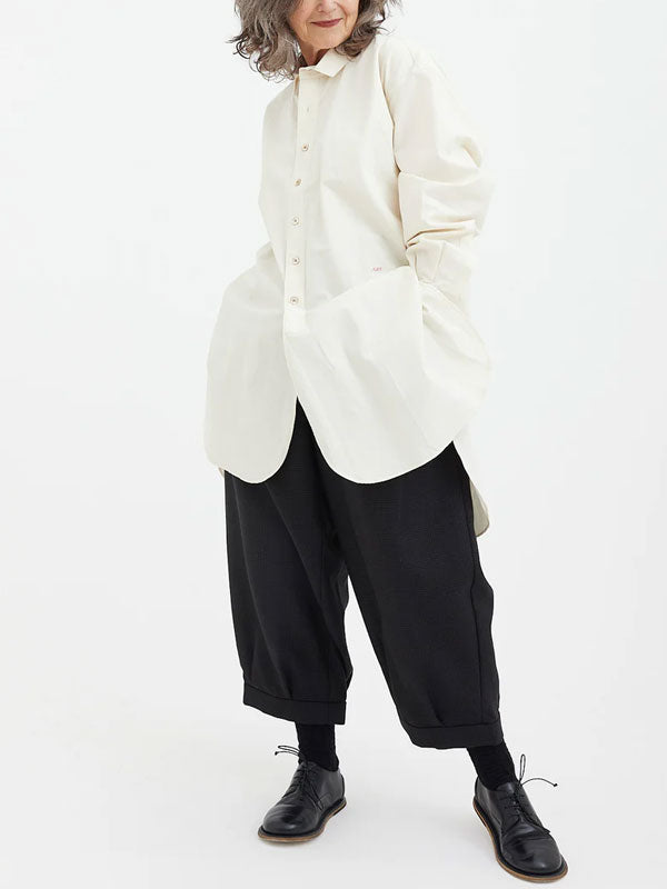 Loose Pleated Women's Seven Points Pants