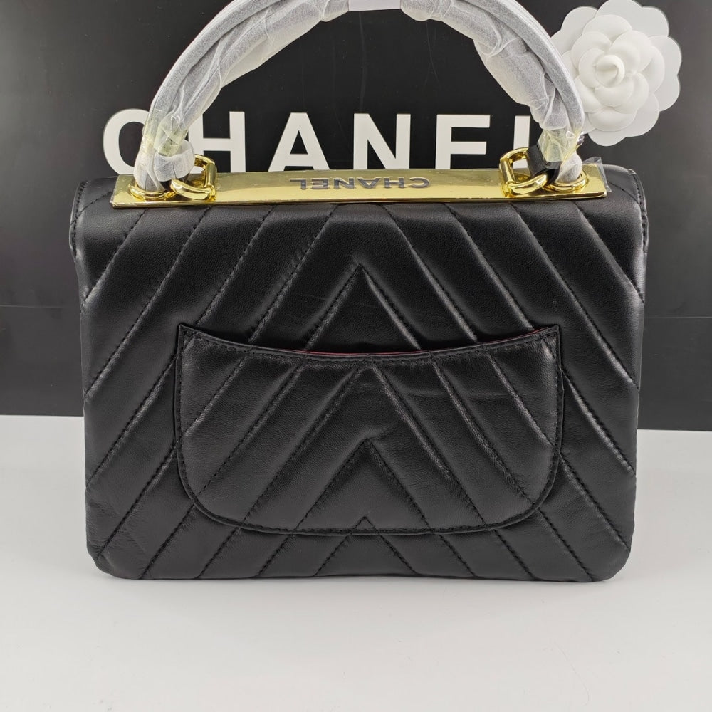 CHANEL TRENDY CC LARGE LAMB BLACK 25CM