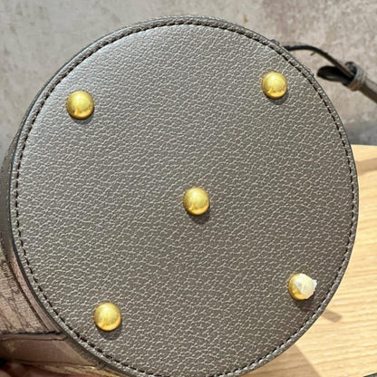 GUCCI OPHIDIA MINI BUCKET BAG BEIGE AND EBONY 20CM 760199 9AAD9 8341