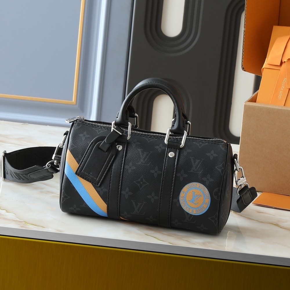 LOUIS VUITTON KEEPALL BANDOULIÈRE 25 MON MONOGRAM BLACK 25CM P01942