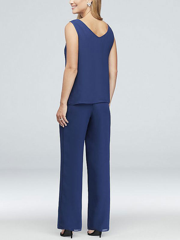 Chiffon And Lace Elegant Ladies Three-piece Suits