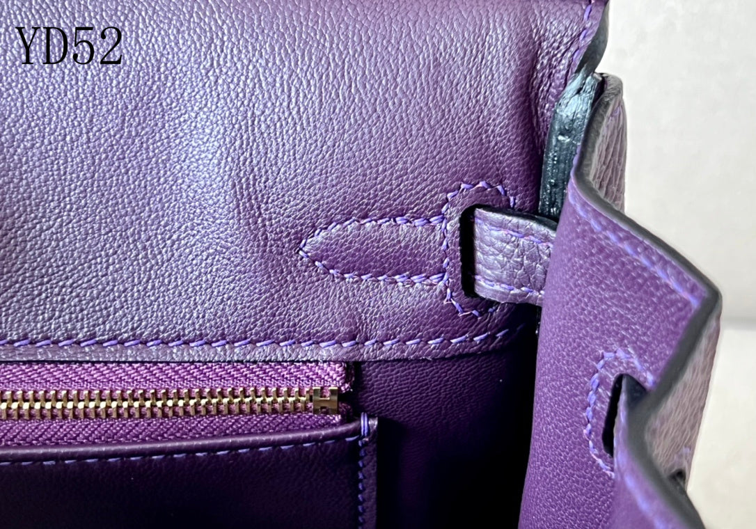 H BIRKIN 25 TOGO PURPLE  GOLD HARDWARE 25CM
