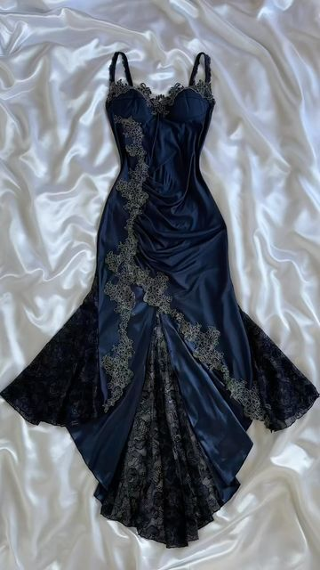 Sexy Navy Blue Mermaid Lace Prom Dress Party Dress SH1237