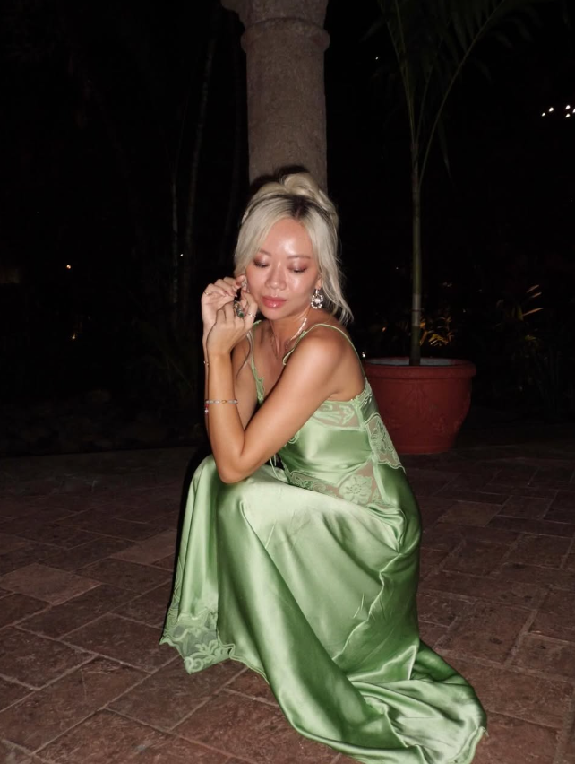 Charming A Line Spaghetti Strap Appliques Green Satin Prom Dress Evening Dress SH1773