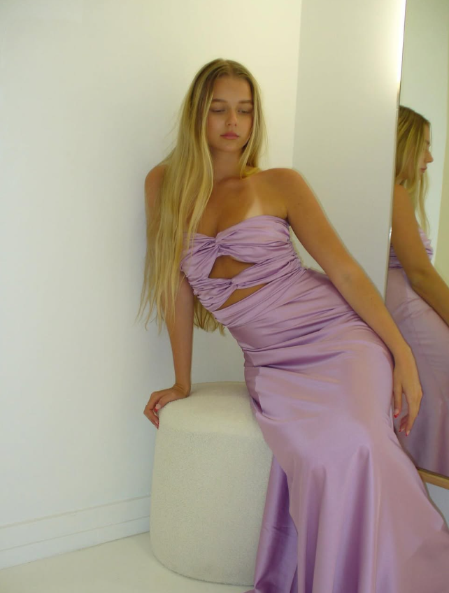 Sweet Strapless Satin A Line Prom Dress Long Party Evening Dress SH1562