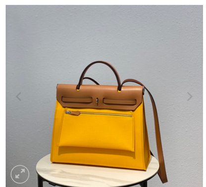 H HERBAG ZIP 31 BAG PALLADIUM HARDWARE YELLOW 31CM