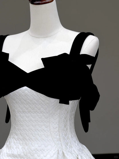 preppydressess -Black elegant classic Hepburn style long satin prom dress evening dress party dress gh5121