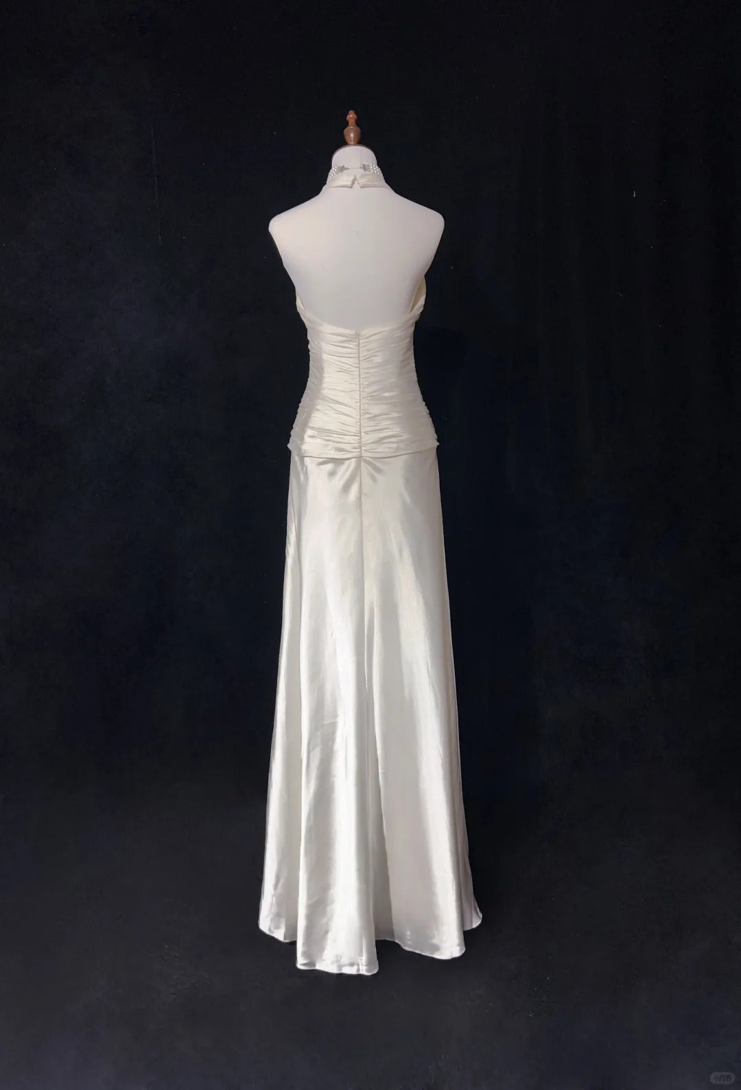 Ivory White Vintage Long Satin Elegant Ball Gown Evening Dress Graduation Dress Wedding Dress gh4490