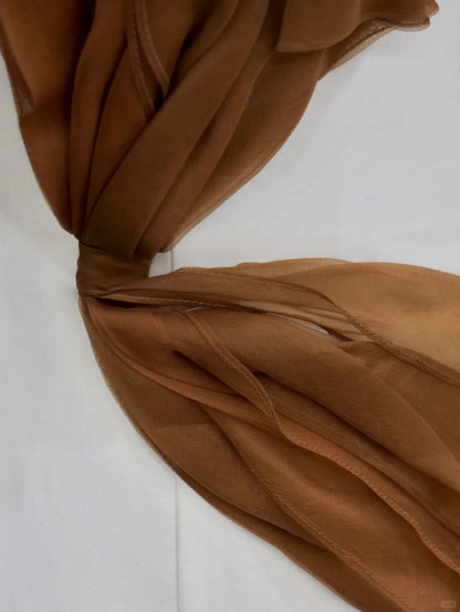 preppydressess -White simple brown ribbon long satin prom dress evening dress party dress gh5119