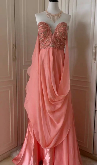 __ink Fantasy Greek Goddess Long Chiffon Ball Gown Evening Gown gh4269