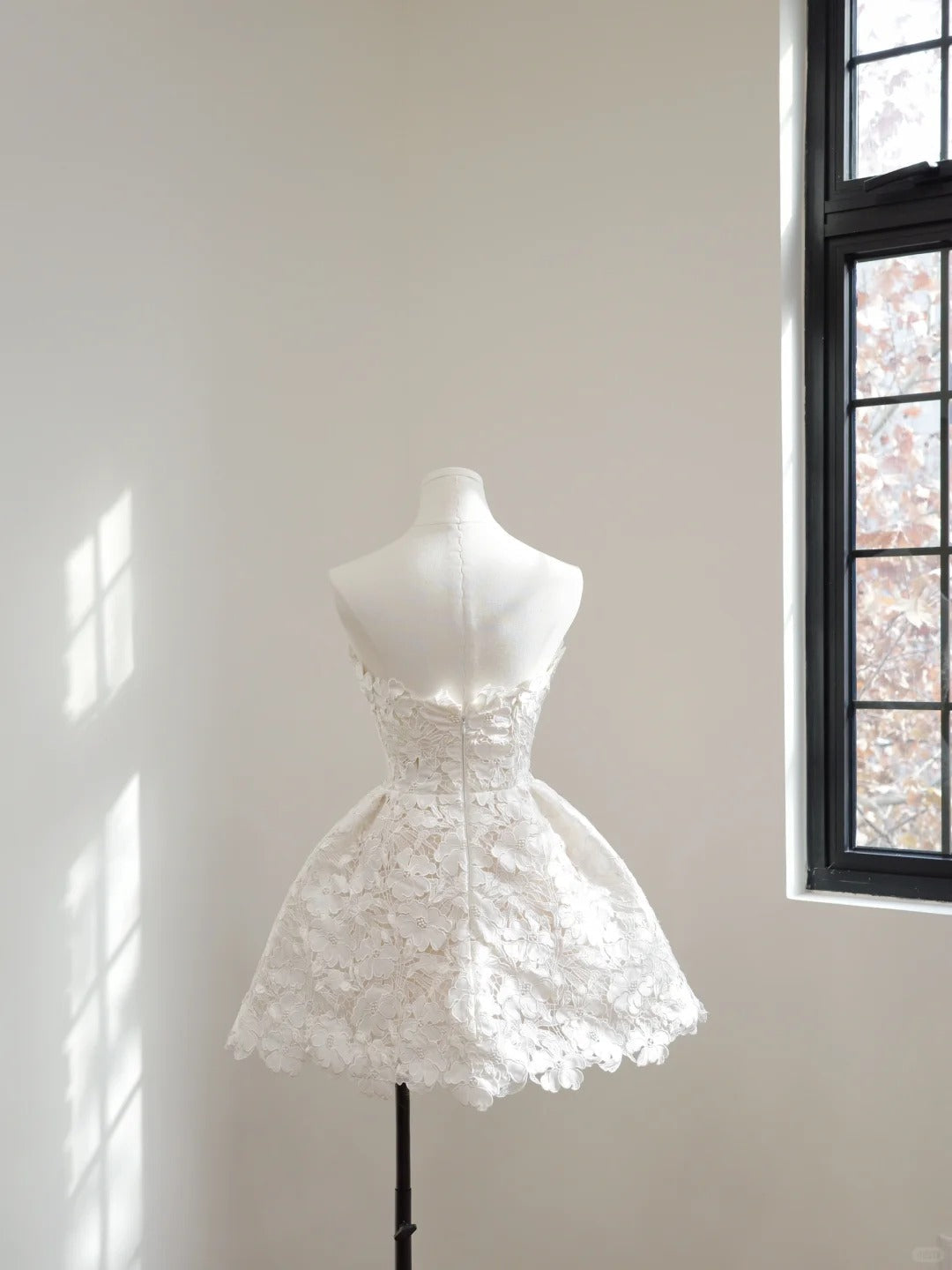 White Floral Lace Short Homecoming Dress Birthday Party Dress gh5068