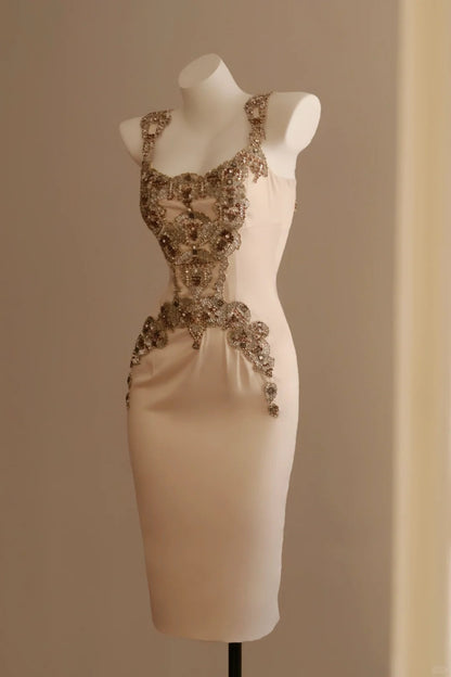 Champagne Beading Vintage Fashion Elegant Short Homecoming Dress Prom Dress Evening Dress Party Dress gh4219
