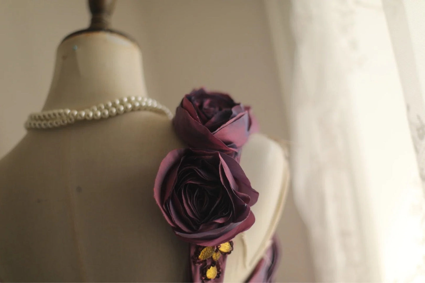 Symphony Purple Fashion Sexy Handmade Rose Flower Short Taffeta Satin Homecoming Dress Birthday Party Dress Cocktail Party Dress Evening Dress Retro Princess Dress Wedding Adult Ceremony Birthday Party gh3963