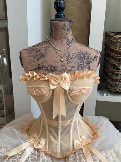 Lolita Ball Gown Strapless Lace Tulle Short Homecoming Dress with Bow SH2256