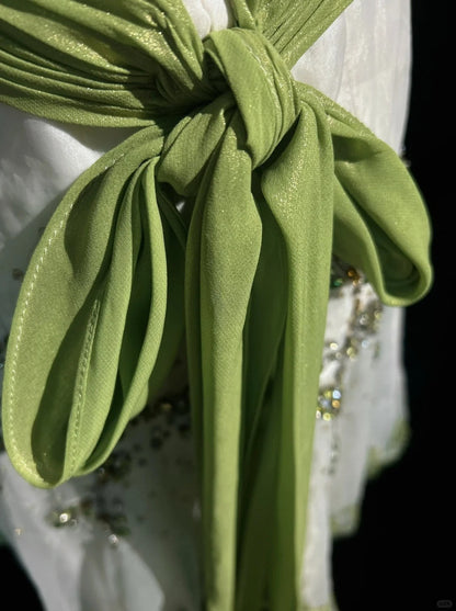 Light Green Spring Summer New Style Retro Fashion Elegant Exquisite Rhinestone Beads Floral Short Tulle Homecoming Dress Birthday Party Dress Prom Dress Evening Dress Prom Dress gh3861