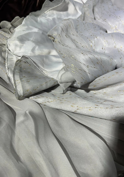 White Vintage Ancient Greek Goddess Gorgeous Sparkling Elegant Exquisite Gold Rhinestone Beads Tulle Long Mermaid Floor Length Trail Slim Fairy Ball Gown Evening Gown Party Dress Prom Gown gh3852