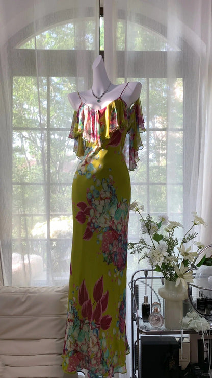 Green Elegant Romantic Fashion Backless Long Chiffon Evening Dress Ball Gown Birthday/Holiday Party Dress Prom Dress gh4044